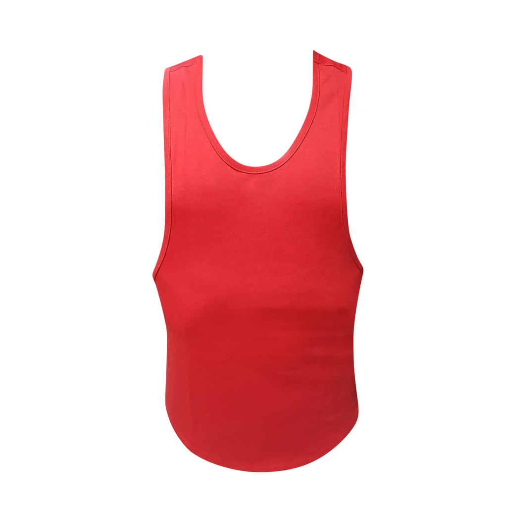 Red fizx tank top sleeveless with rounded neckline made of smooth solid fabric for comfortable wear