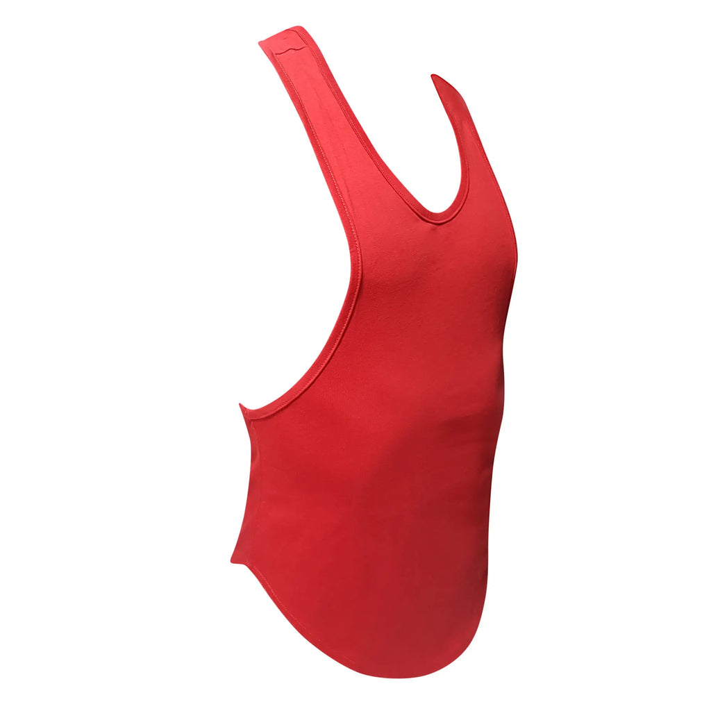Fizx tank top vibrant red seamless form-fitting v-neckline tank top ideal for activewear and casual use