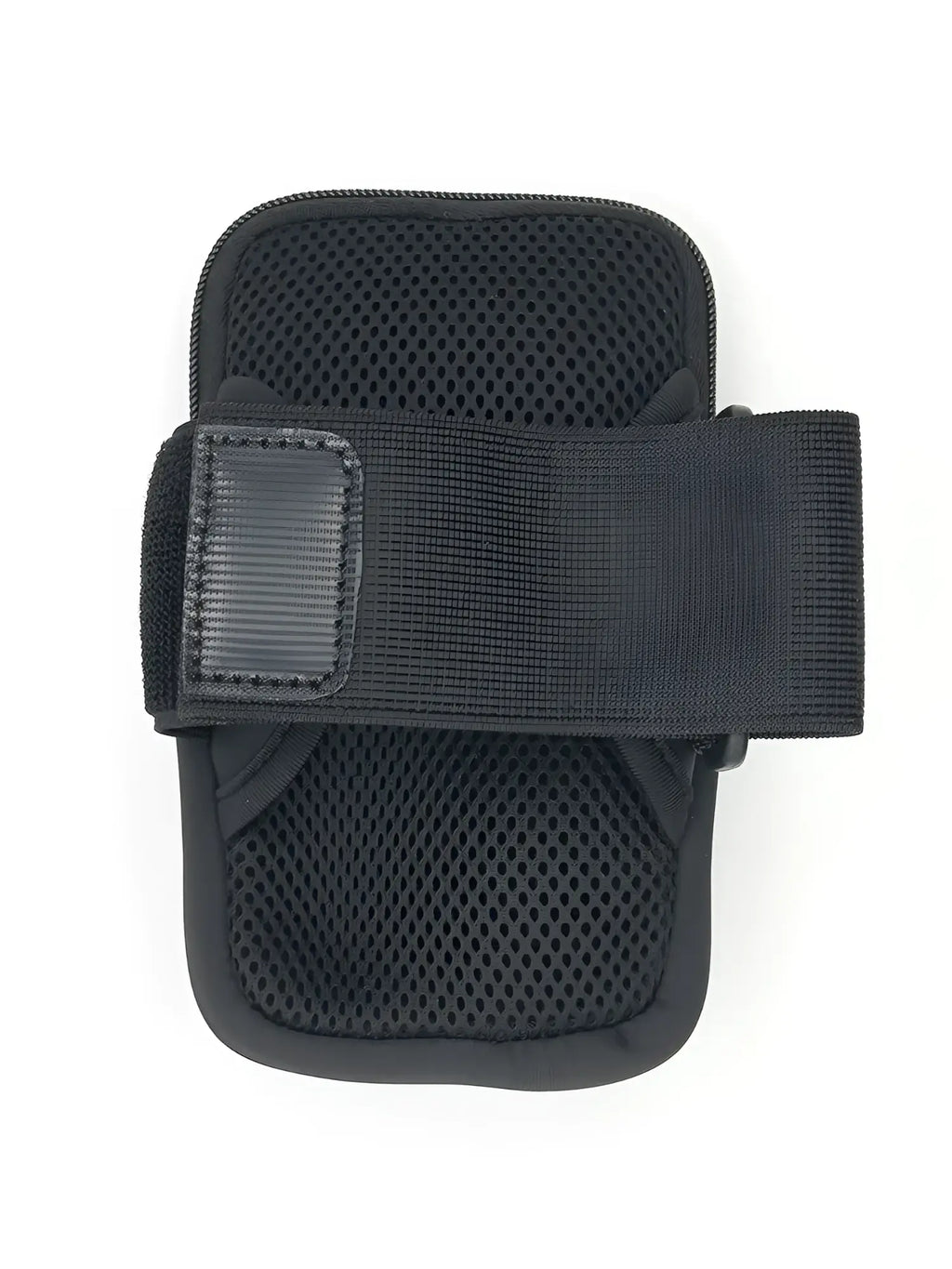 Black mesh armband with adjustable elastic strap and velcro closure for fk sport 3 pocket neoprene pouch