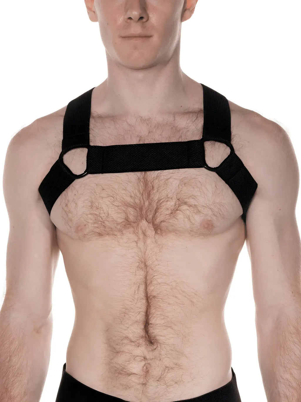 Black fabric fk sport chevron harness with adjustable straps and reinforced cutouts for secure fit