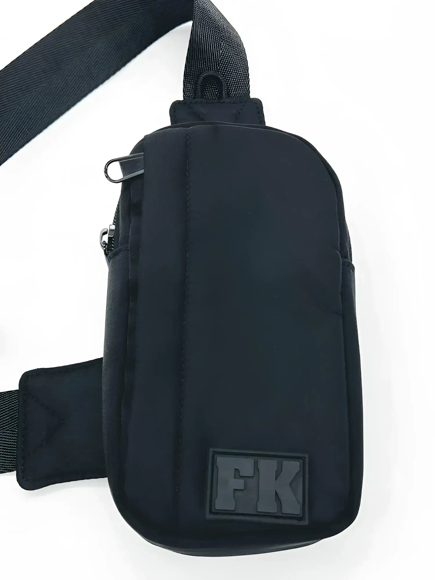 Black fk brand fk sport crossbody bag with sleek minimalist design and durable fabric for everyday use