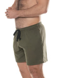 Olive green fk sport swinger short waffle knit shorts with black drawstring for casual wear