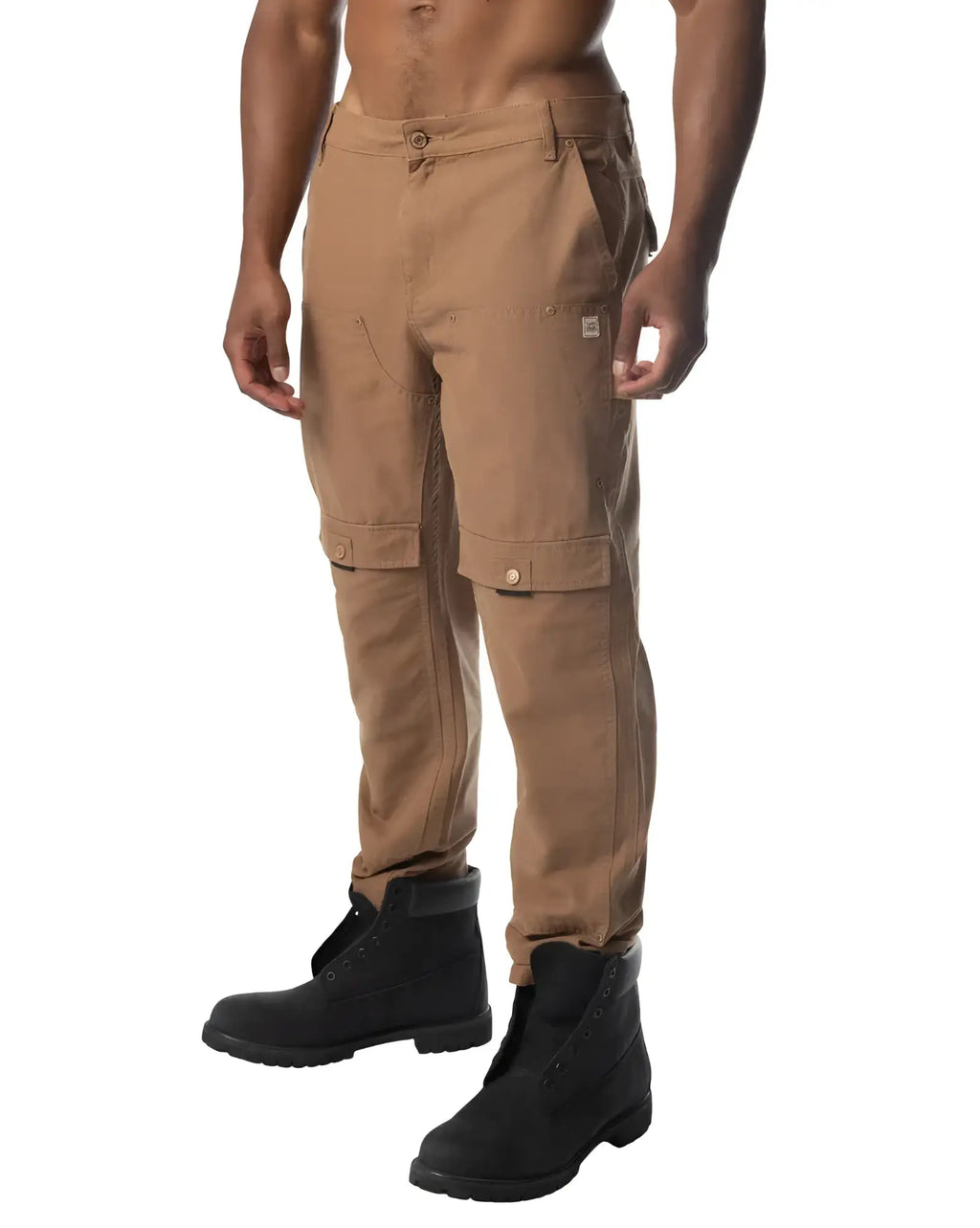 Tan forge pant cargo pants with multiple pockets and durable fabric finish for rugged outdoor use