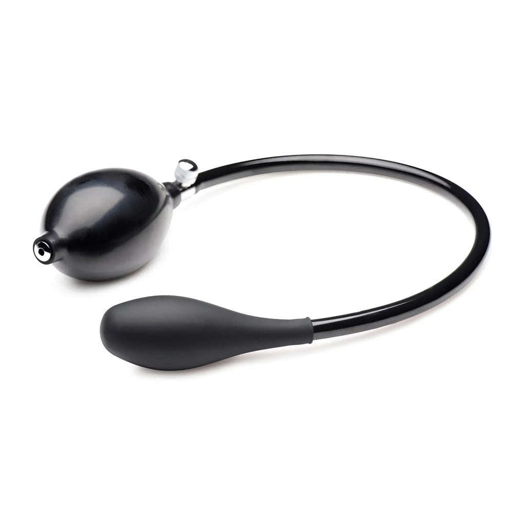 Frisky Inflatable Stimulator: A sleek, all-black device featuring an inflation bulb connected to a slender probe.