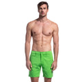 Bright green frog chino shorts with classic five-pocket design and button closure in lightweight cotton material