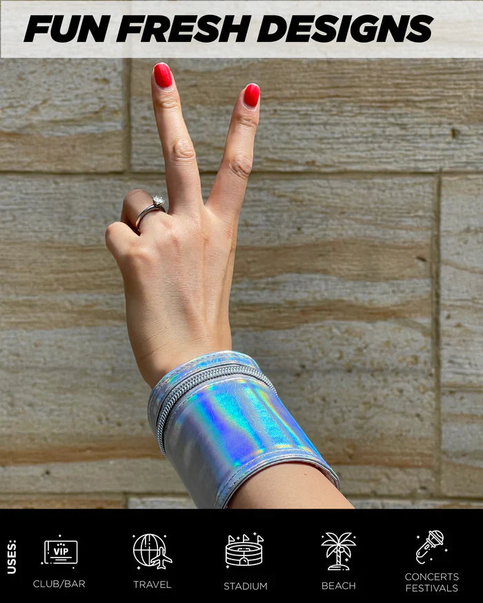 Handgelenktasche im Stil der 80er Jahre