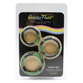 Set of three green and black camouflage tension rings by gender fluid designed for comfortable grip and style