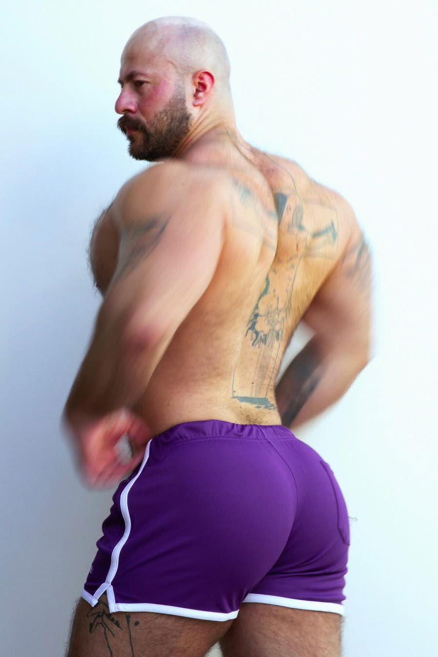 Shorts deportivos de 5 cm con cordón para la noche - Ciruela oscuro