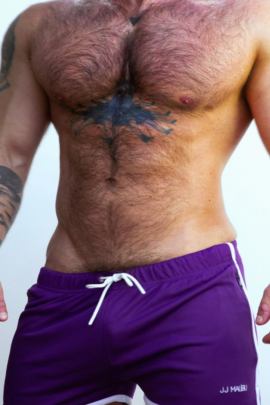 Shorts deportivos de 5 cm con cordón para la noche - Ciruela oscuro