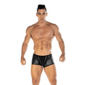 Black shiny faux leather briefs gigo 2 fetiche black trunk with sleek trunk design for stylish wear