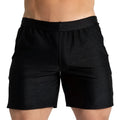 Gigo belucci black short textured shorts with a snug elastic waistband for comfortable wear