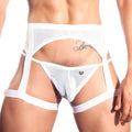 White mesh harness style briefs with wide straps and central clasp from gigo candle white garter mesh jock strap size m