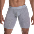 Gray heathered gigo cautious grey men’s long boxer underwear with matching elastic waistband size l