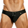 Gigo classic black bikini swimwear xl featuring black men’s briefs with zipper closure and silver-toned metal hardware