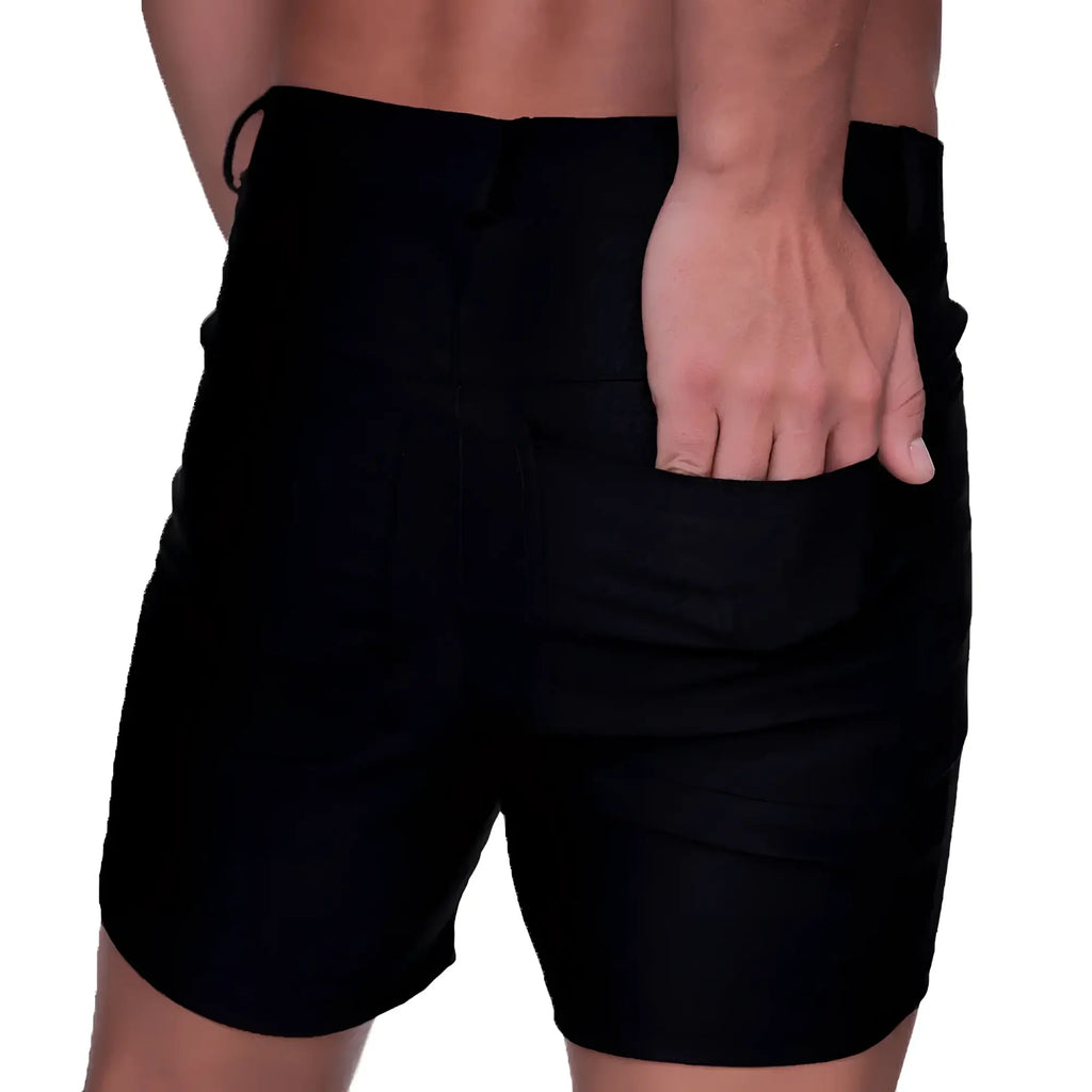 Gigo Classic Forever black shorts with drawstring waistband and side pockets made from comfortable fabric