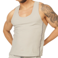 A sleek light gray Gigo Club tank top with subtle side seam detail perfect for casual wear
