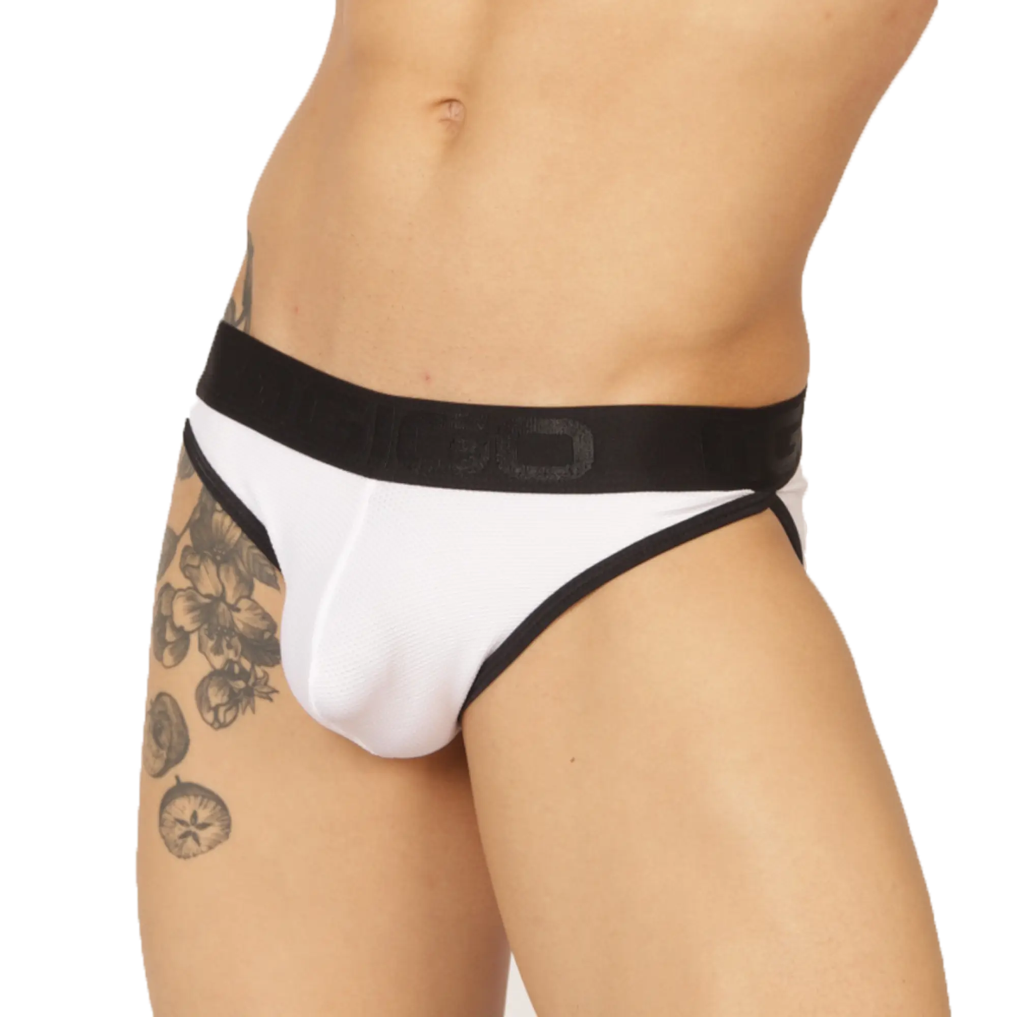 White and black gigo cool brief with sleek form-fitting design for comfortable everyday wear