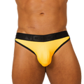 Bright yellow gigo cool yellow brief athletic briefs with black trim and branded waistband for active wear