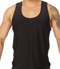 Black ribbed knit tank top with scoop neckline from Gigo Glow perfect for casual wear