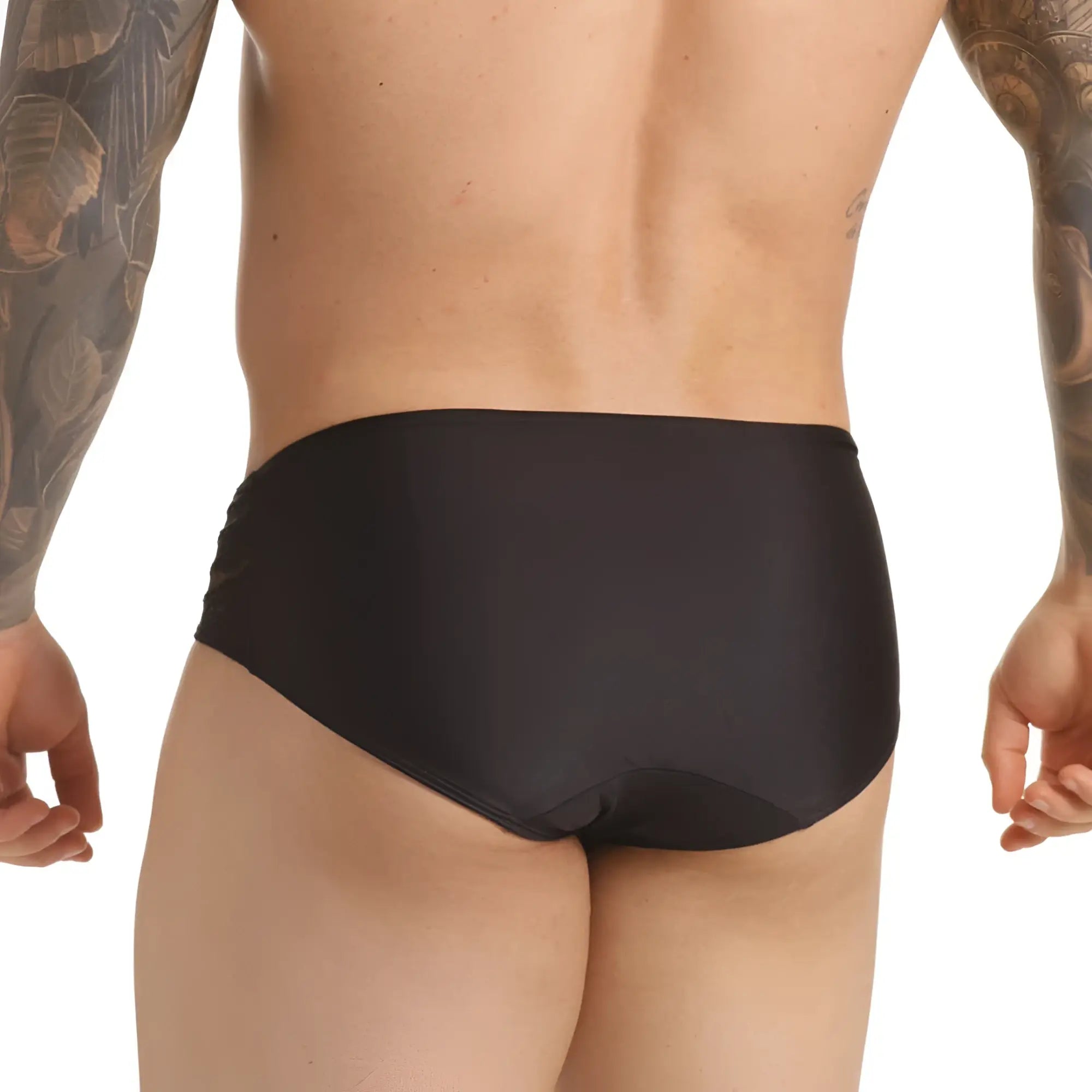 Gigo Hindu black swim brief made of smooth form-fitting material designed for comfortable swimwear use
