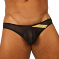 Black mesh briefs gigo hit black brief with gold glitter accent stripe on the side for stylish comfort