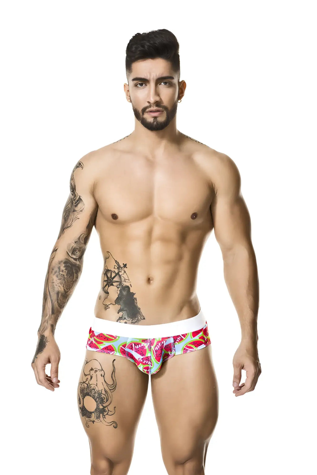 Vibrant patterned gigo juicy brief underwear with white waistband in size s designed for comfortable wear