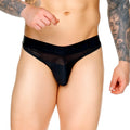 Black mesh thong gstring with solid black waistband and dickies branding in white from gigo morocco collection