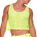 Neon yellow mesh crop top gigo morocco yellow croop top featuring breathable mesh fabric and vibrant color
