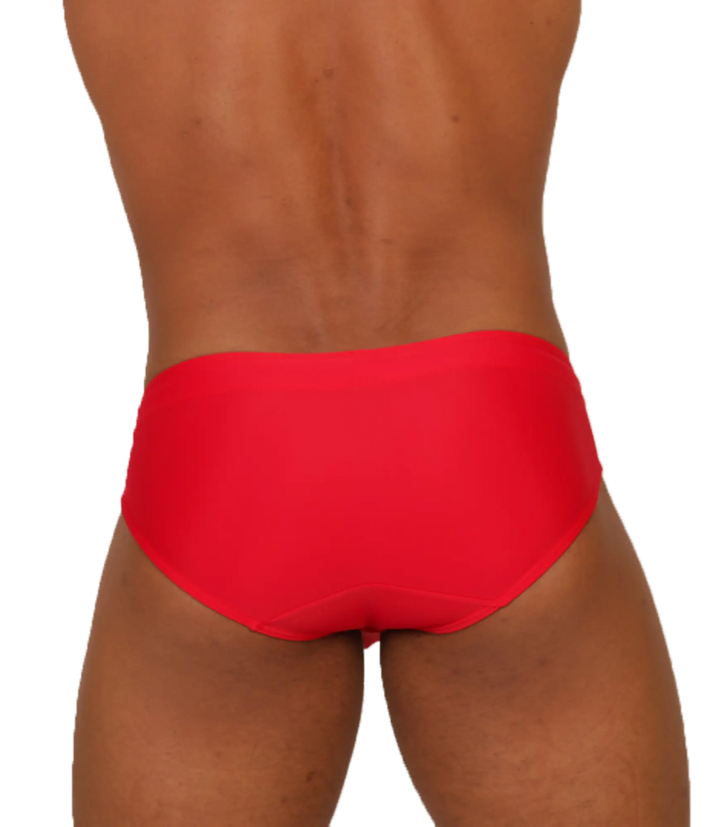 Gigo nice red swimbrief bright red form-fitting swim trunks designed for swimming and beachwear