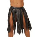 Gigo Passione black skirt faux leather tribal-style high-waisted pleated shorts with side slits