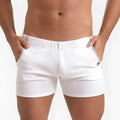Gigo Scanaling white athletic shorts with gray trim and sleek modern design for performance and comfort