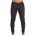 Dark heather gray gigo sport sportpants jogger pants with black zipper pockets and ribbed cuffs