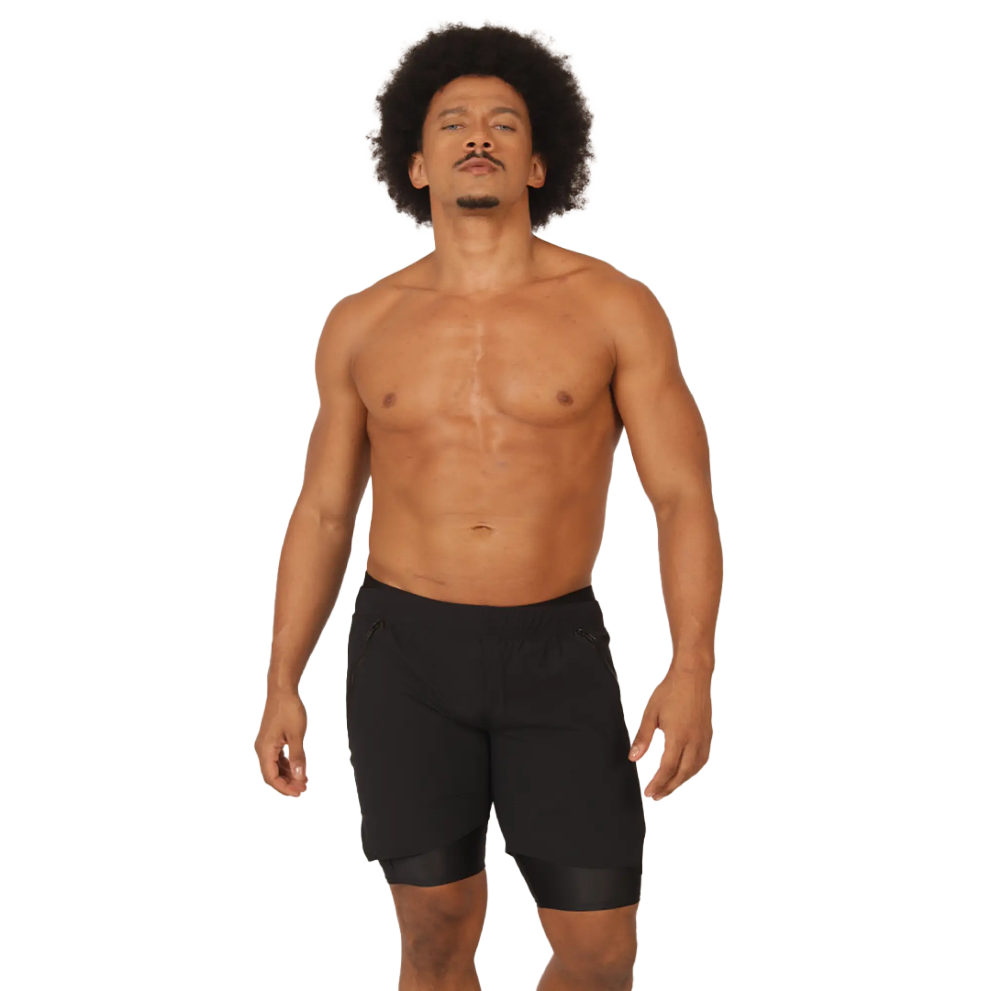 Gigo sporty black shorts with sleek modern design and subtle side pockets for athletic use