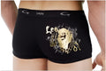 Black mens boxer briefs by gar with gold foil leo lion graphic in black go softwear astrology retro shorts capricorn size m