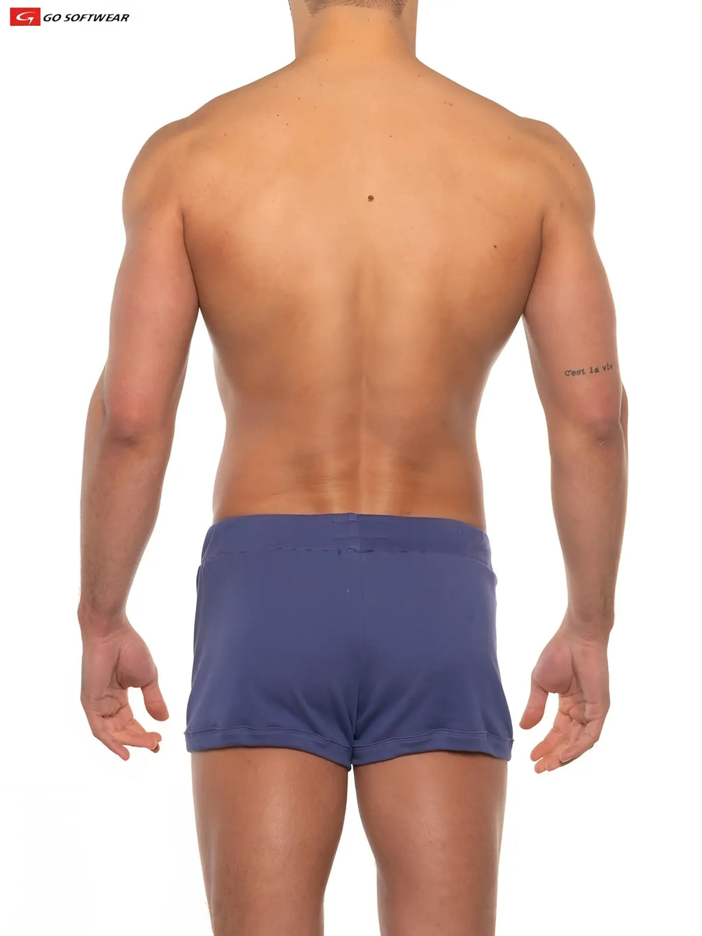 Blue gold coast lounge short with snug fit and elastic waistband designed for comfortable athletic wear