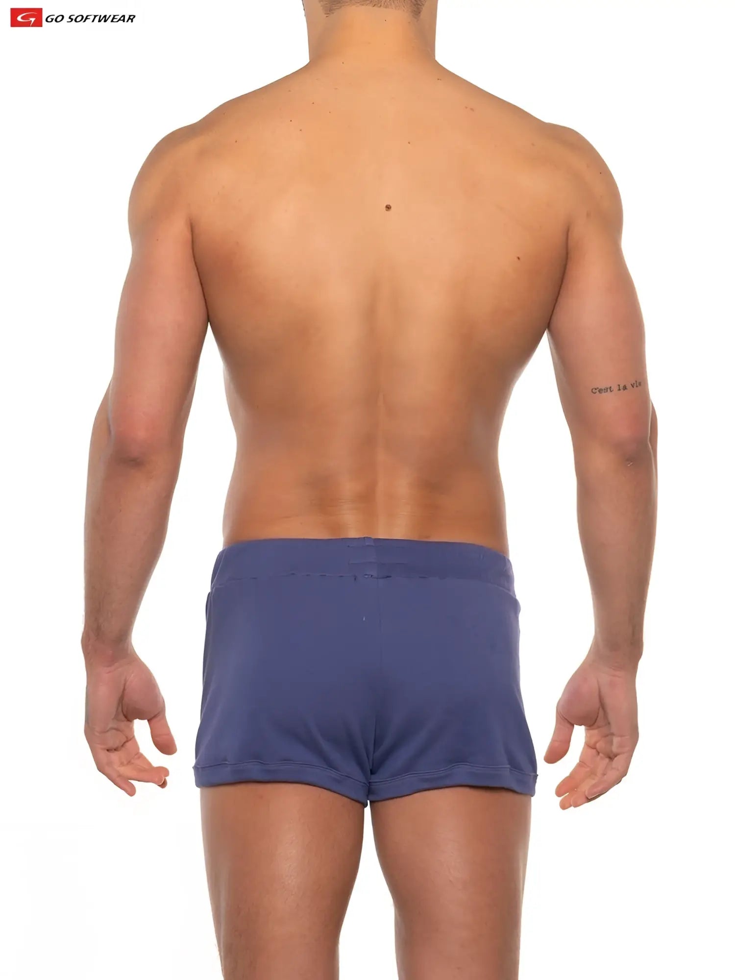 Blue gold coast lounge short with snug fit and elastic waistband designed for comfortable athletic wear