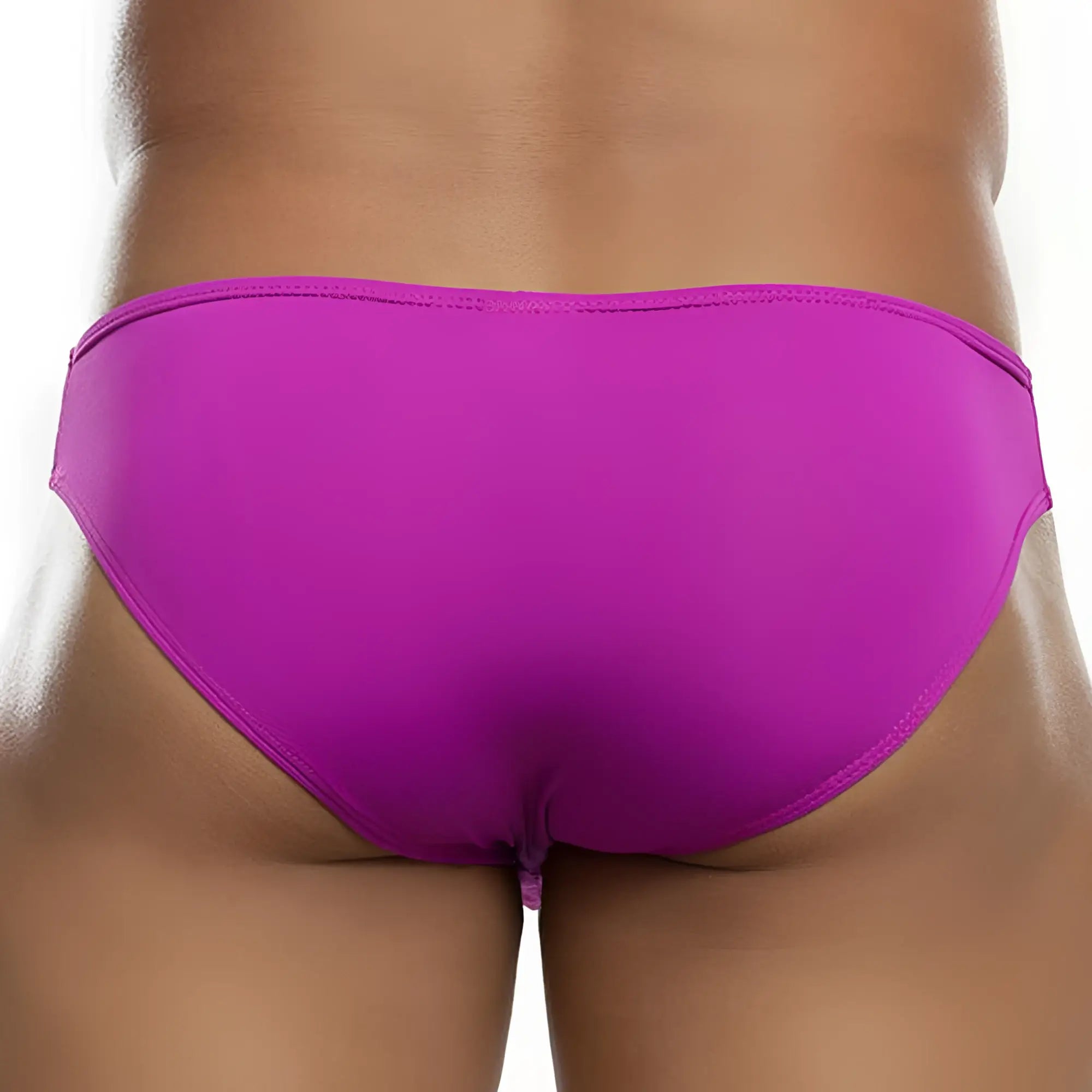 Vibrant magenta good devil gd6107 brief bikini bottom with smooth seamless fabric and a snug fit back view
