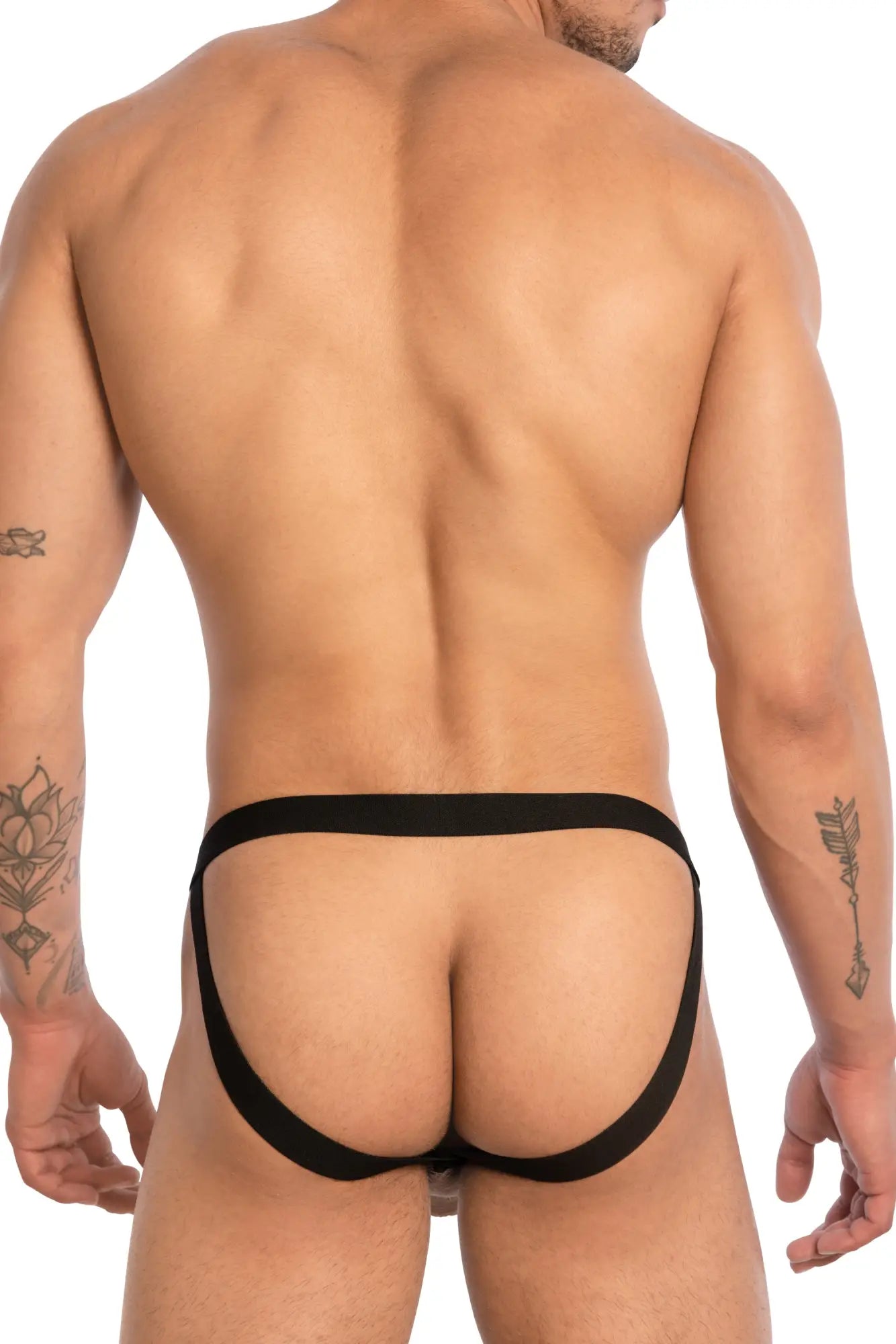 Good devil gdc0511 jockstrap black sleek form-fitting men’s briefs with minimalist design front view