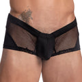 Good devil gdg014 boxer trunk black mesh briefs with solid fabric pouch and elastic waistband for comfort and support