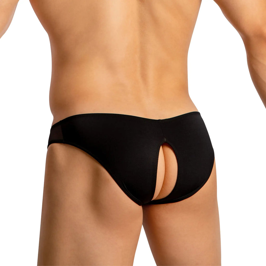 Black good devil gdi041 bikini men’s briefs with a distinctive back cutout in a form-fitting design