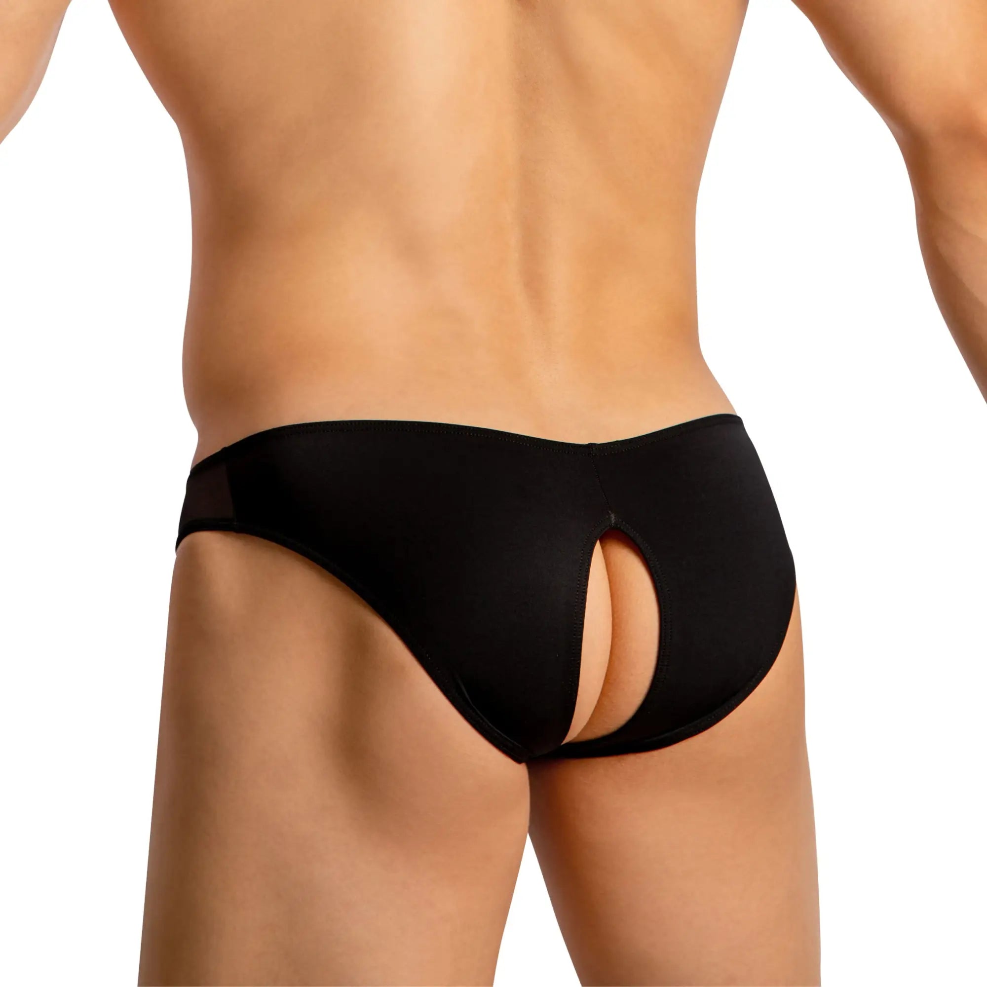 Black good devil gdi041 bikini men’s briefs with a distinctive back cutout in a form-fitting design