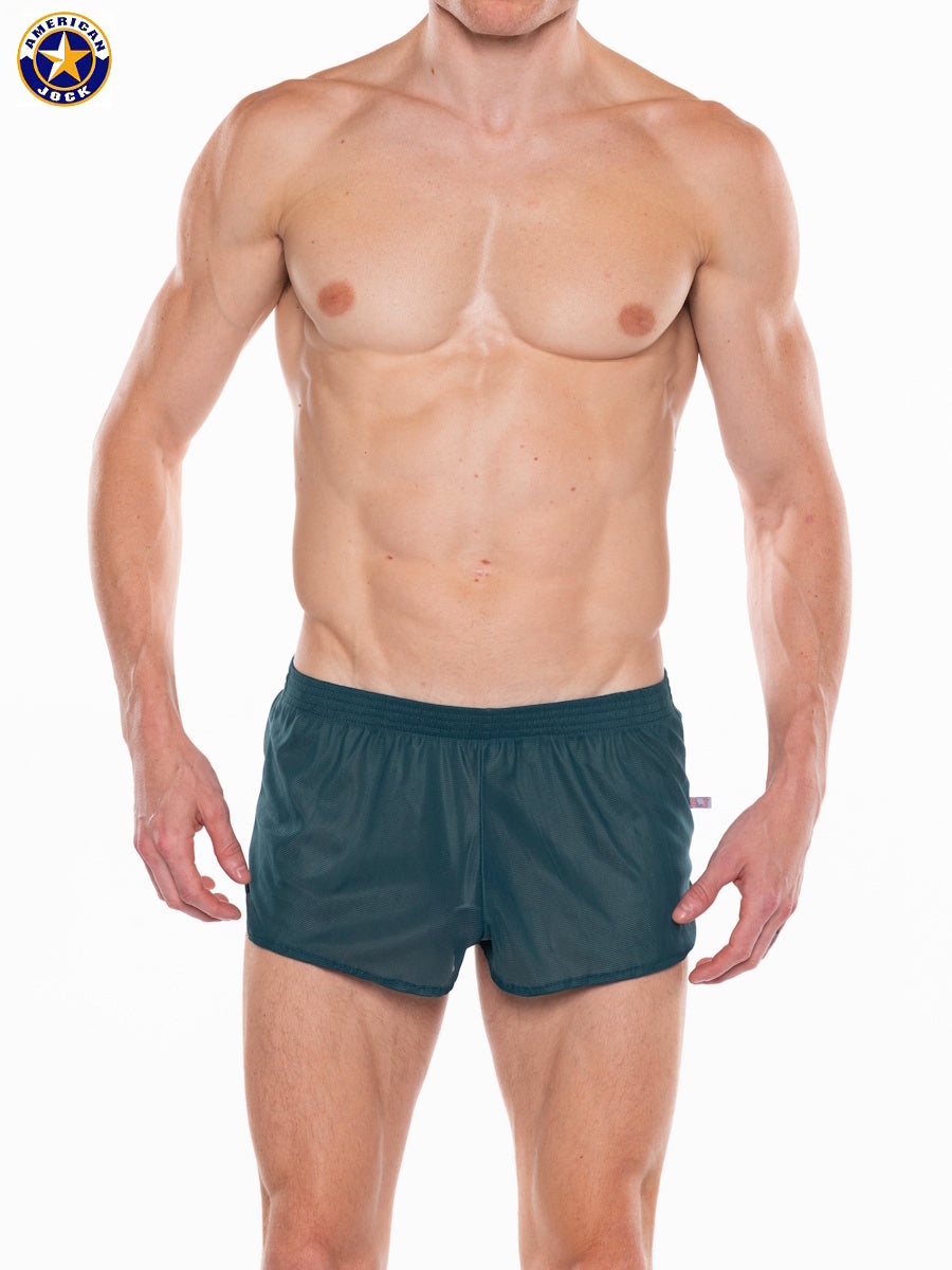 AMERICAN JOCK 8024 Men's  Skins 6 ½” Running Short - Dark Forest