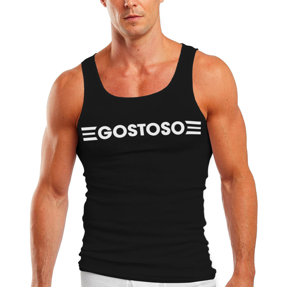 Geripptes Tanktop mit Logotipo-Streifen-Print von Gostoso in Schwarz und Weiß - Tanktops für Herren 