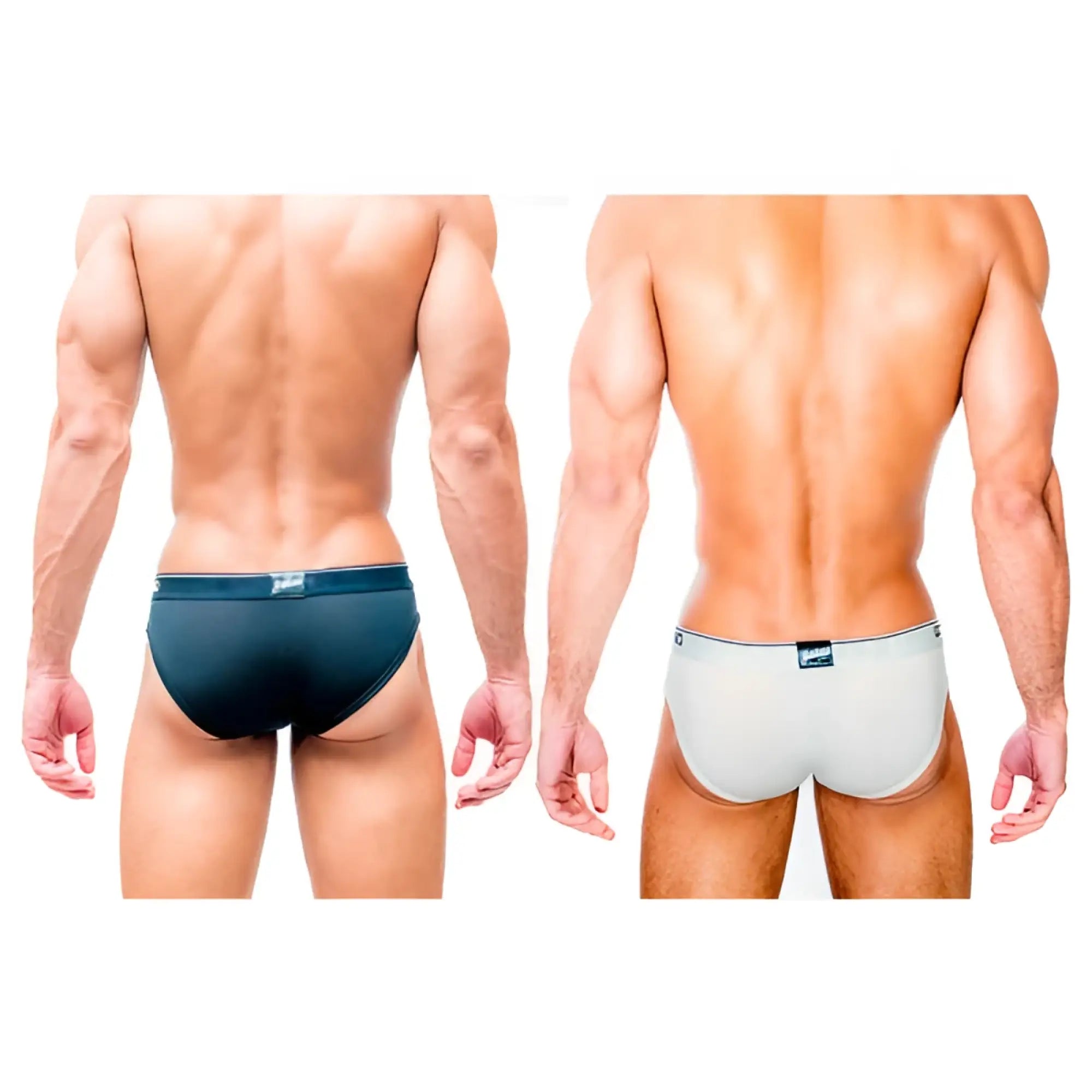 Gostoso underwear solid brief 2-pack featuring snug fit black and white briefs with elastic waistbands and subtle logos