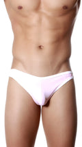White and light pink groovin underwear accent thong with smooth form-fitting design for men model th0116