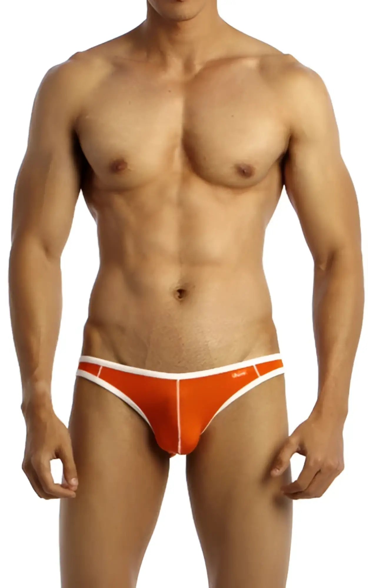 Groovin’ underwear accent v cut bikini orange bv0406 orange and white athletic briefs with sleek form fitting design