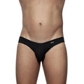 Black groovin underwear athletic v-cut bikini brief with slim fit design and offwhite logo on waistband