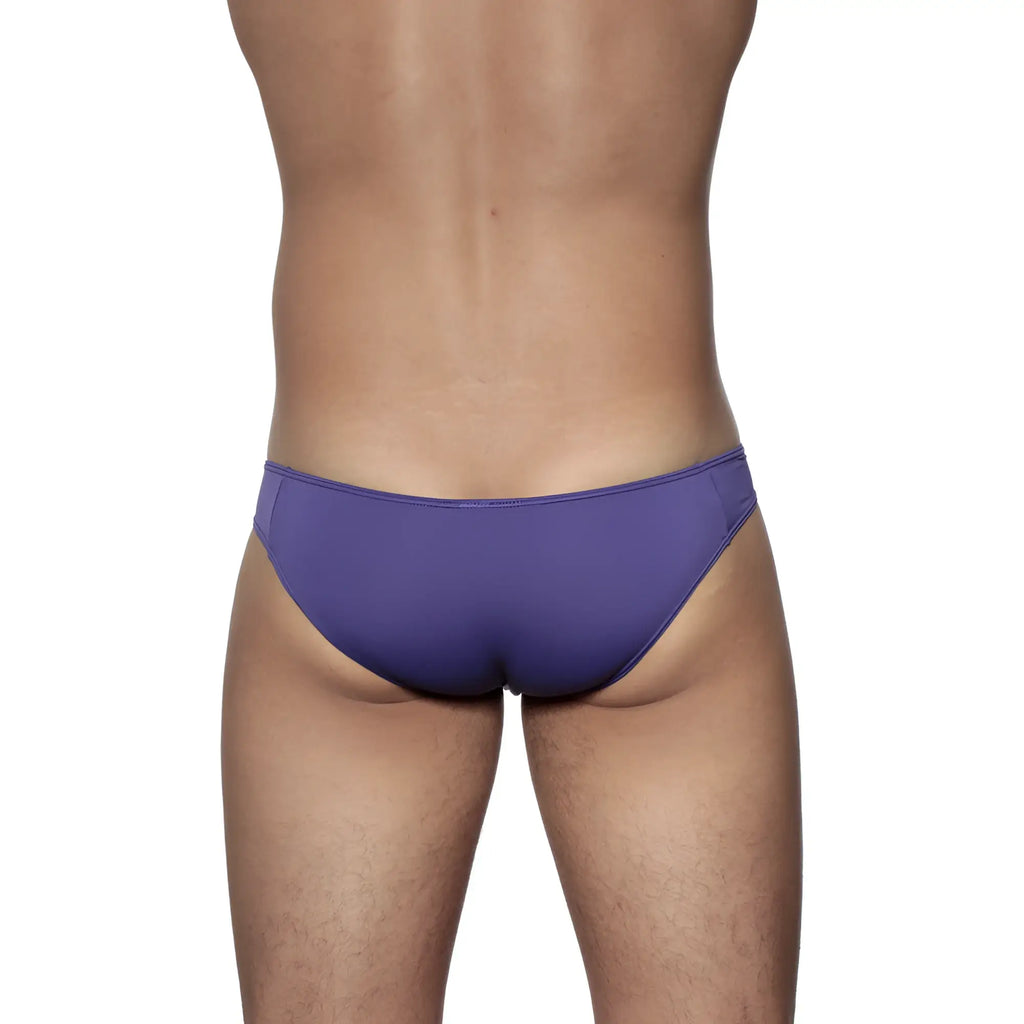 Purple groovin underwear athletic v cut bikini brief with smooth form fitting design indigo purple bv0103
