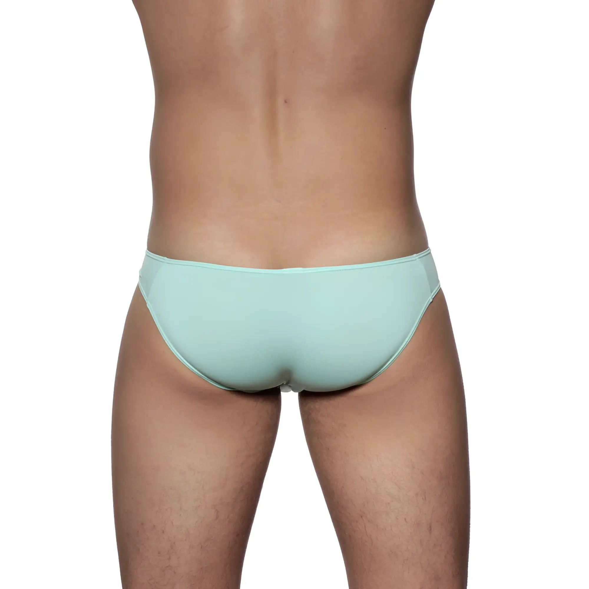 Light blue seamless athletic v-cut bikini briefs by groovin underwear designed for comfort and active wear