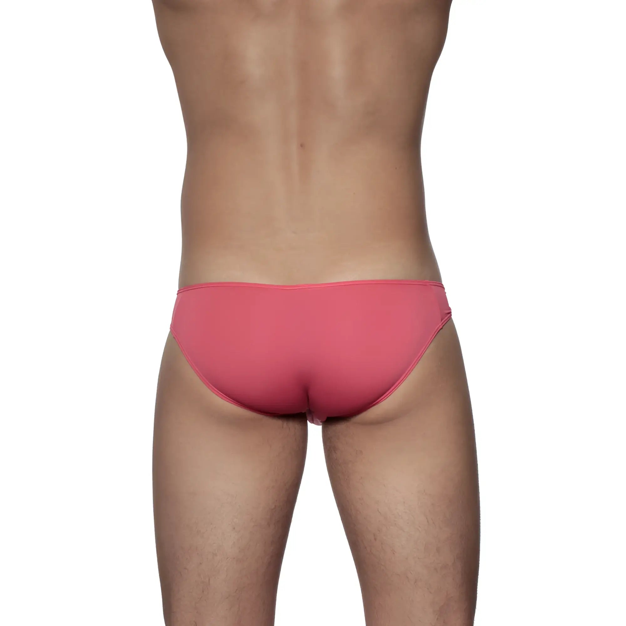 Groovin underwear athletic v-cut bikini brief in coral pink smooth form-fitting fabric minimalistic design